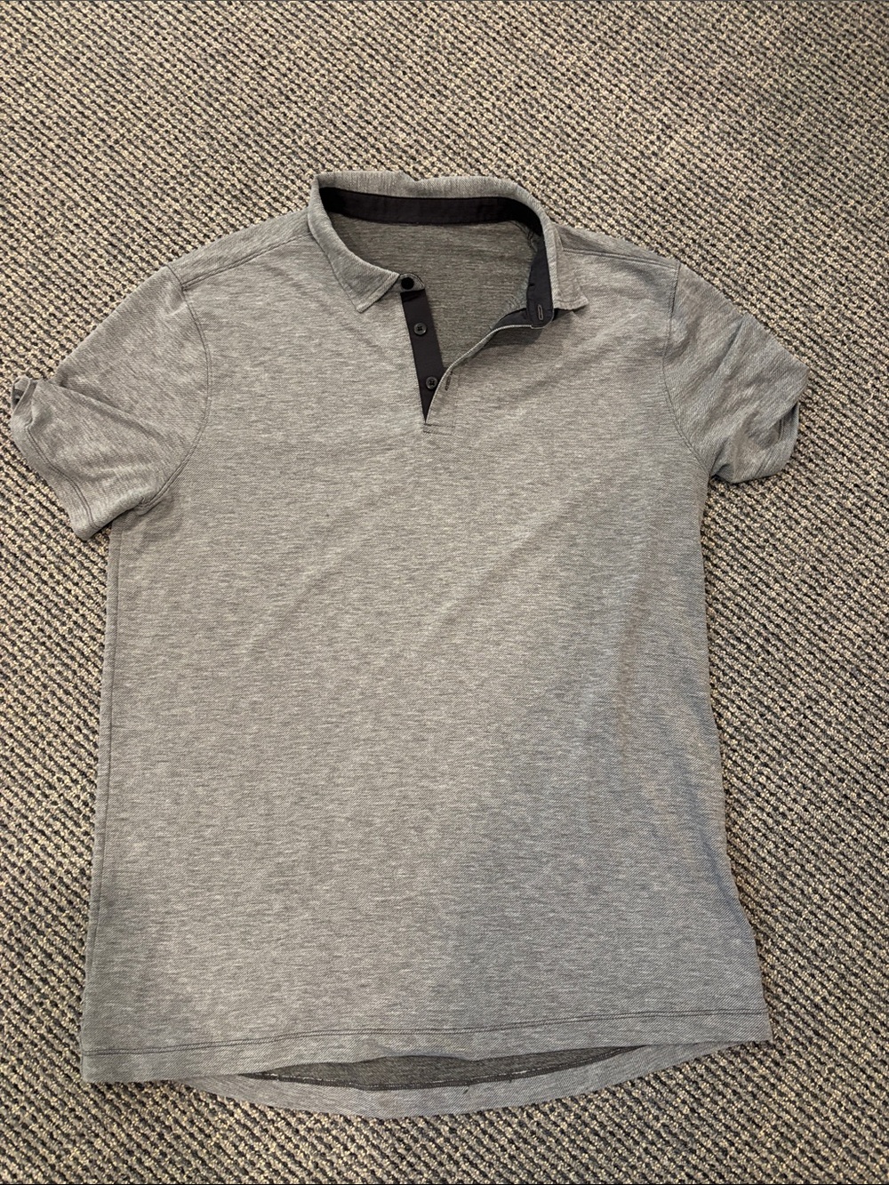 Men's Lululemon Gray Short-Sleeve Polo Shirt
